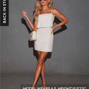 Vici White Layered Mini Dress